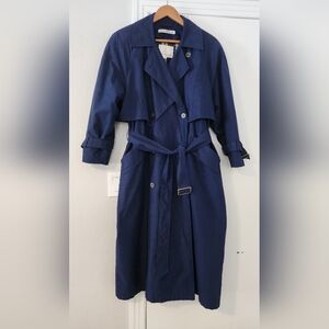 Misty Harbor Cape Top All Weather Cotton Belted Tie Sash Trench Coat Womens 6P